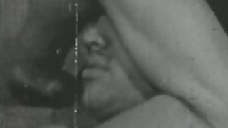 black and white vintage video of lady sucking her lover